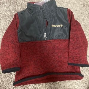 Red baby timberland pullover fleece